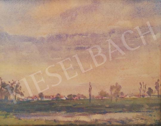  Lang, Imre - Dusk at the end of Vásárhely painting