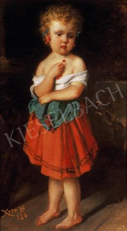 Kern, Hermann - Girl, Picking Cherries 