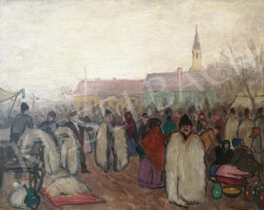 Eladó  Pólya Tibor - Főtéren festménye