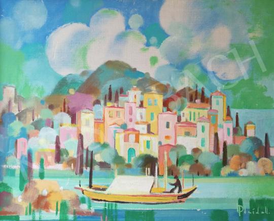 Pleidell János - Hajnalban a zöld tenger, Szicília festménye