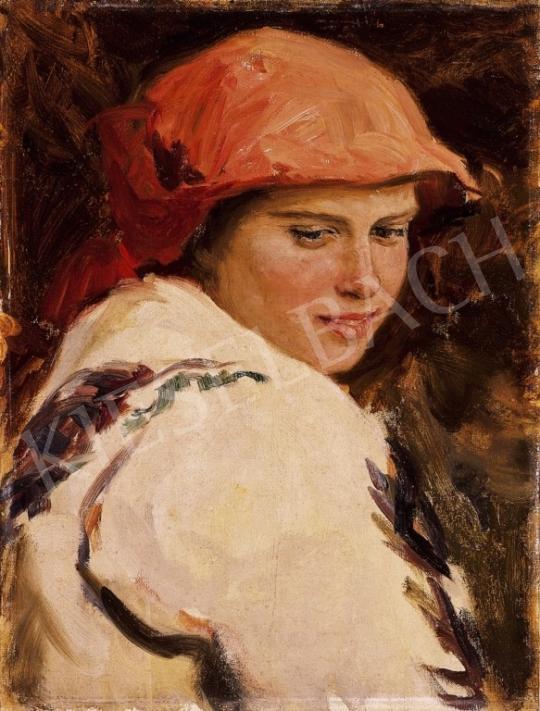  Glatz, Oszkár - Girl with Red Headscarf | 13th Auction auction / 22 Lot