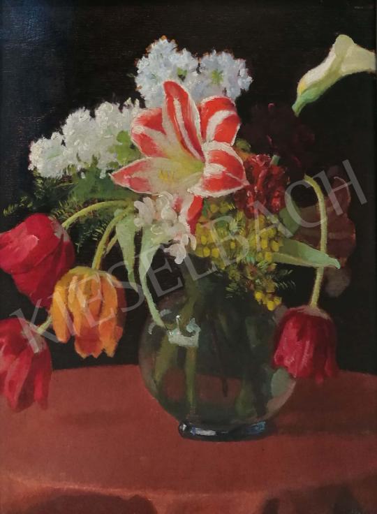 Vidovszky, Béla - Flowers in Glass Vase painting