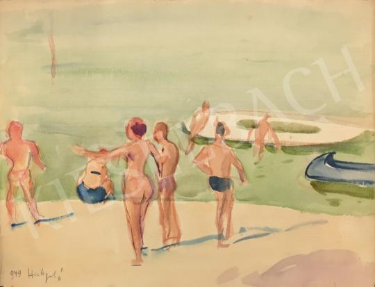 For sale Huzella, Pál - Beachers on the Danube River 's painting