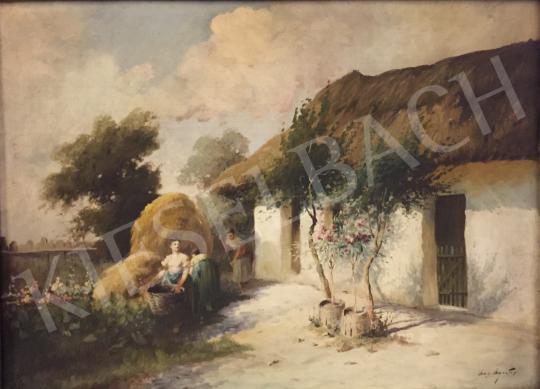 Ács Ágoston - Nyári munka a hátsóudvaron festménye