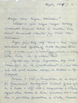  Gárdos Miklós - Letter from 1946 