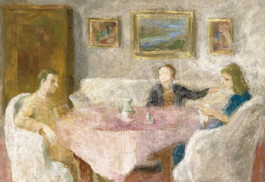  Szőnyi, István - Afternoon Lights in the Room (Family, Sunday) | 62st Autumn Auction auction / 112 Lot