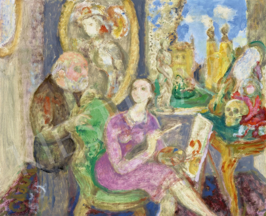  Szabó Vladimir - A fiatal festőnő (A mentor), 1986 | 62. Őszi Aukció aukció / 118 tétel