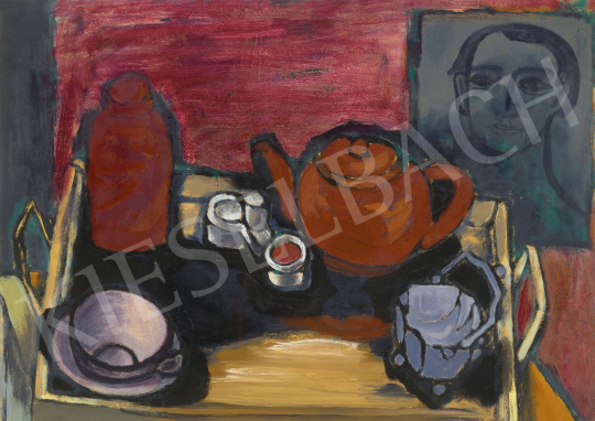 Gadányi, Jenő - Still Life with Self Portrait, c. 1940 | 62st Autumn Auction auction / 120 Lot