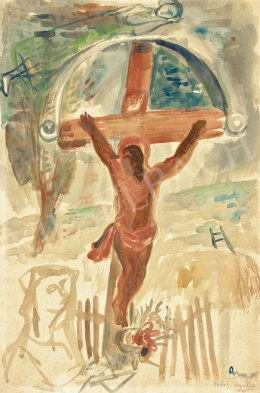  Ámos Imre - Feszület felett repülő (Izbégi feszület), 1940 