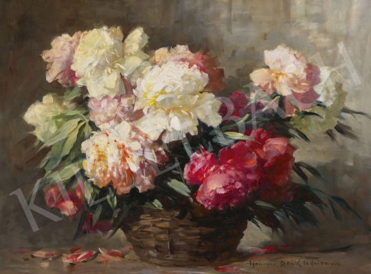  Henczné Deák Adrienne - Virágcsendélet pünkösdi rózsákkal | 62. Őszi Aukció aukció / 127 tétel