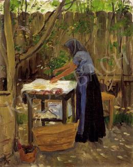 Körösfői Kriesch, Aladár - Woman Ironing 