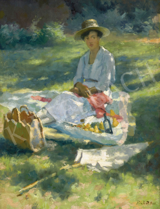 Pécsi-Pilch Dezső - Piknik (Nyári fények a tisztáson), 1920 | 62. Őszi Aukció aukció / 147 tétel