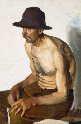 Aba-Novák, Vilmos - Man with Hat, 1919 