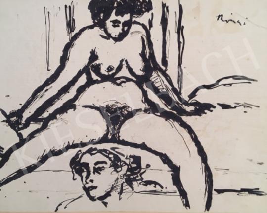 Rippl-Rónai, József - Female nude and head study painting