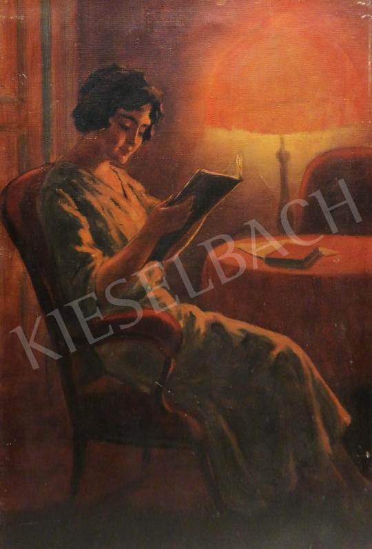 Senyei József - Olvasó lány festménye