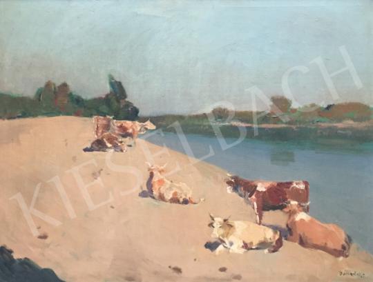 For sale sr. Benedek, Jenő - Cows on the riverbank 's painting