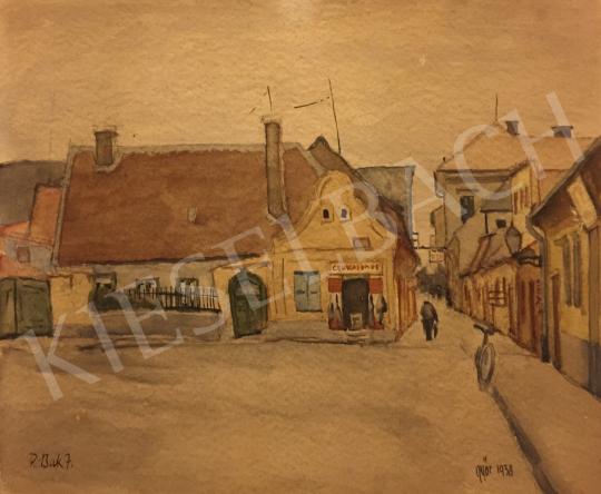 For sale P. Bak, János (Pázmándhegyi Bak János, Bak Já - Street in Győr 's painting