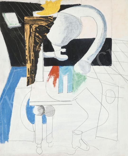  Konok Tamás - Ülő nő metamorfózisa, 1968 festménye