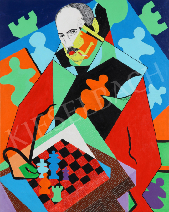  drMáriás - Mihály Károlyi is playing chess with a soldier in Jean Metzinger's studio painting