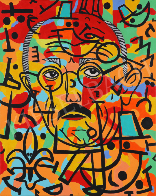  drMáriás - Teleki Pál vörös térképe előtt Paul Klee műtermében festménye