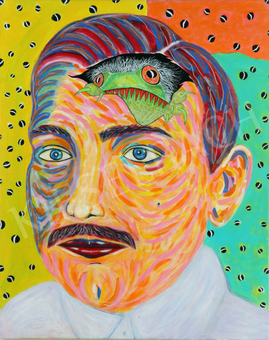  drMáriás - The Frog pops out of Géza Csáth's head in Derain's studio painting