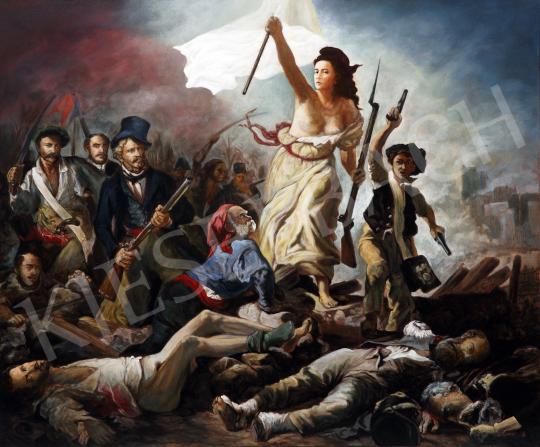  drMáriás - Beauty leads the people in Delacroix's studio painting