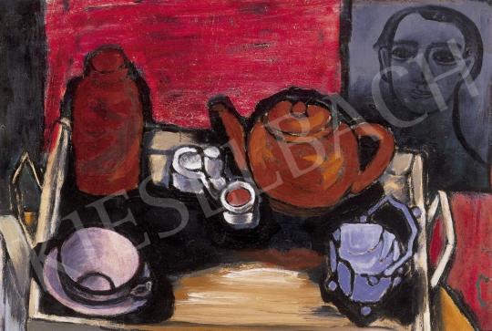Gadányi, Jenő - Table Still Life with Self-Portrait | 13th Auction auction / 105 Lot