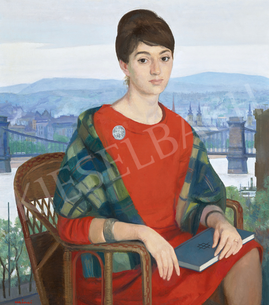 Mácsai, István - Girl in Red Dress with Budapest Background, c. 1970 | 63st Winter Auction auction / 3 Lot