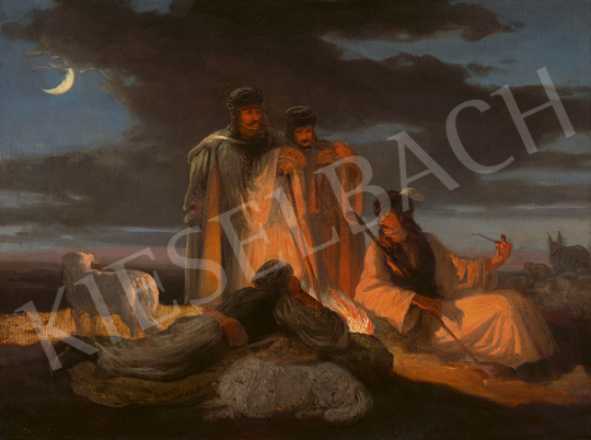  Szemlér, Mihály - Shepherd by Campfire (Ancient Hungary), c. 1870 | 63st Winter Auction auction / 21 Lot
