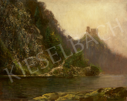  Mednyánszky, László - Riverside Landscape with Castle Ruins (Sztrecsnó / Strečno) | 63st Winter Auction auction / 23 Lot