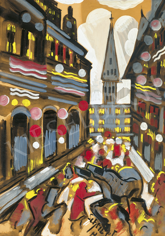  Scheiber, Hugó - Crowded City | 63st Winter Auction auction / 42 Lot
