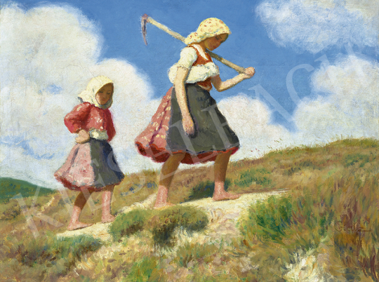  Glatz, Oszkár - Little Girls in the Sunlight | 63st Winter Auction auction / 46 Lot