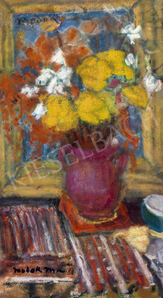  Modok, Mária (Czóbel Béláné) - Studio Still Life with Flower Bouquet | 63st Winter Auction auction / 52 Lot