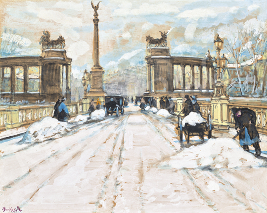  Berkes, Antal - Heroes Square in Winter | 63st Winter Auction auction / 64 Lot