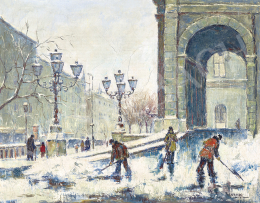 Guzsik, Ödön - At the Opera in Winter, c. 1940

 