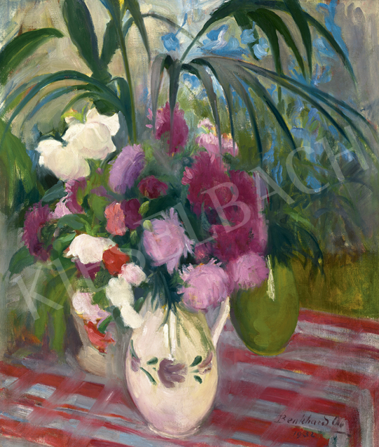  Benkhard Ágost - Télikert virágokkal, 1932 | 63. Téli Aukció aukció / 97 tétel