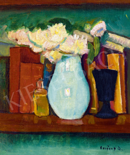  Czigány, Dezső - Studio Still Life with Blue Glass, c. 1920 