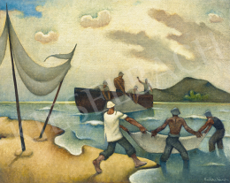  Basilides Sándor - Balatoni halászok, 1940 körül 