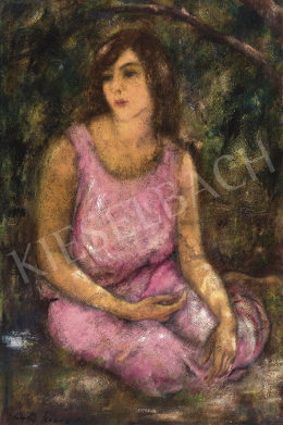 Feszty, Masa - Pink Dressed Girl under the Foliage, 1920s 