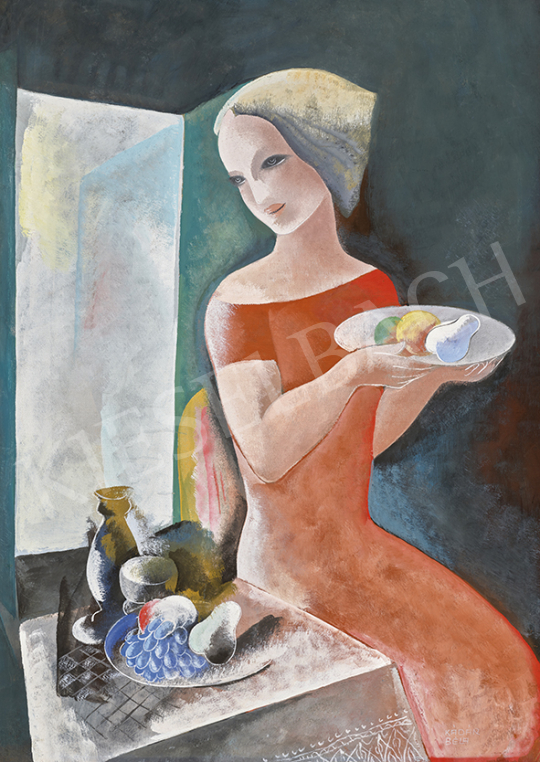  Kádár, Béla - Art deco Girl with Still-life | 63st Winter Auction auction / 144 Lot