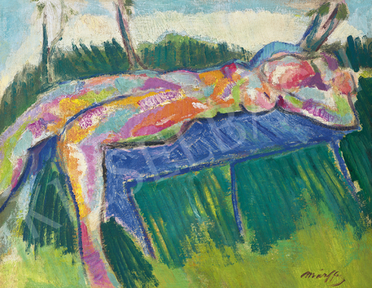  Márffy, Ödön - Lying Nude Woman (Model in the Nyergesújfalu Garden of Károly Kernstok’s), 1908 | 63st Winter Auction auction / 169 Lot