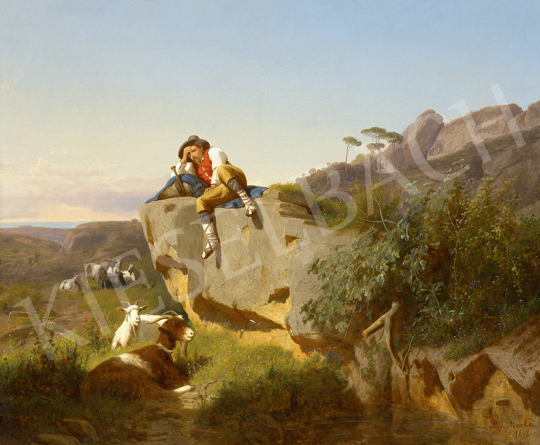 Markó András - Olasz táj pásztorral, 1868 | 63. Téli Aukció aukció / 171 tétel