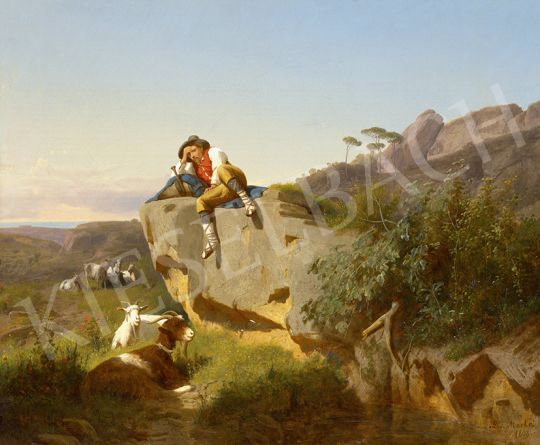 Markó, András - Italian Landscape with Shepherd, 1868 | 63st Winter Auction auction / 171 Lot