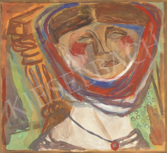  Anna, Margit - Contemplating Self-Portrait with Red Scarf | 63st Winter Auction auction / 193 Lot