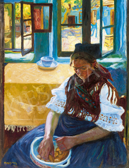  Perlmutter Izsák - Kilátás a napsütéses udvarra, 1908 