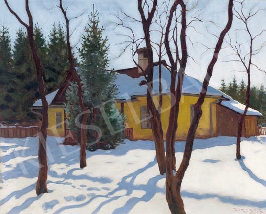  Börtsök, Samu - Winter Courtyard in Nagybánya (First Rays of the Sun) | 63st Winter Auction auction / 141 Lot