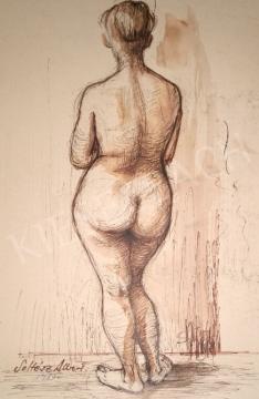  Soltész, Albert - Standing female nude, 1955 painting
