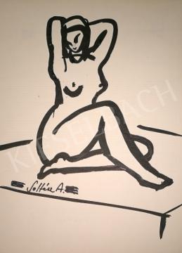  Soltész, Albert - Sitting female nude painting