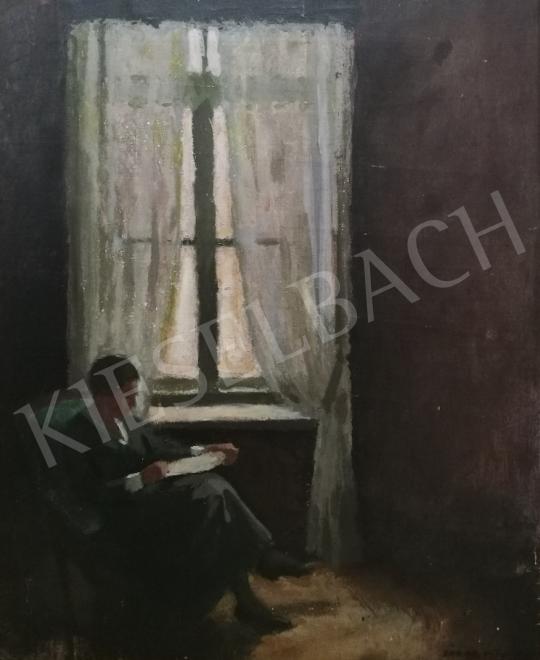  Zádor, István - Lady reading by the window painting