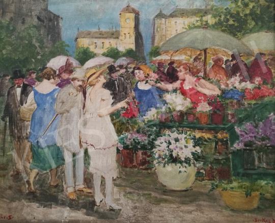  Berkes, Antal - Flower market painting